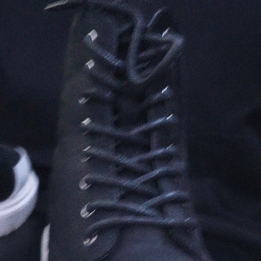 Black and White Lace-Up Boots - Picture 9 of 10